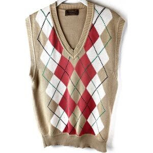 Vintage 70s Thane Knit Pollunder Cotton Plaid V-Neck Preppy College Vest